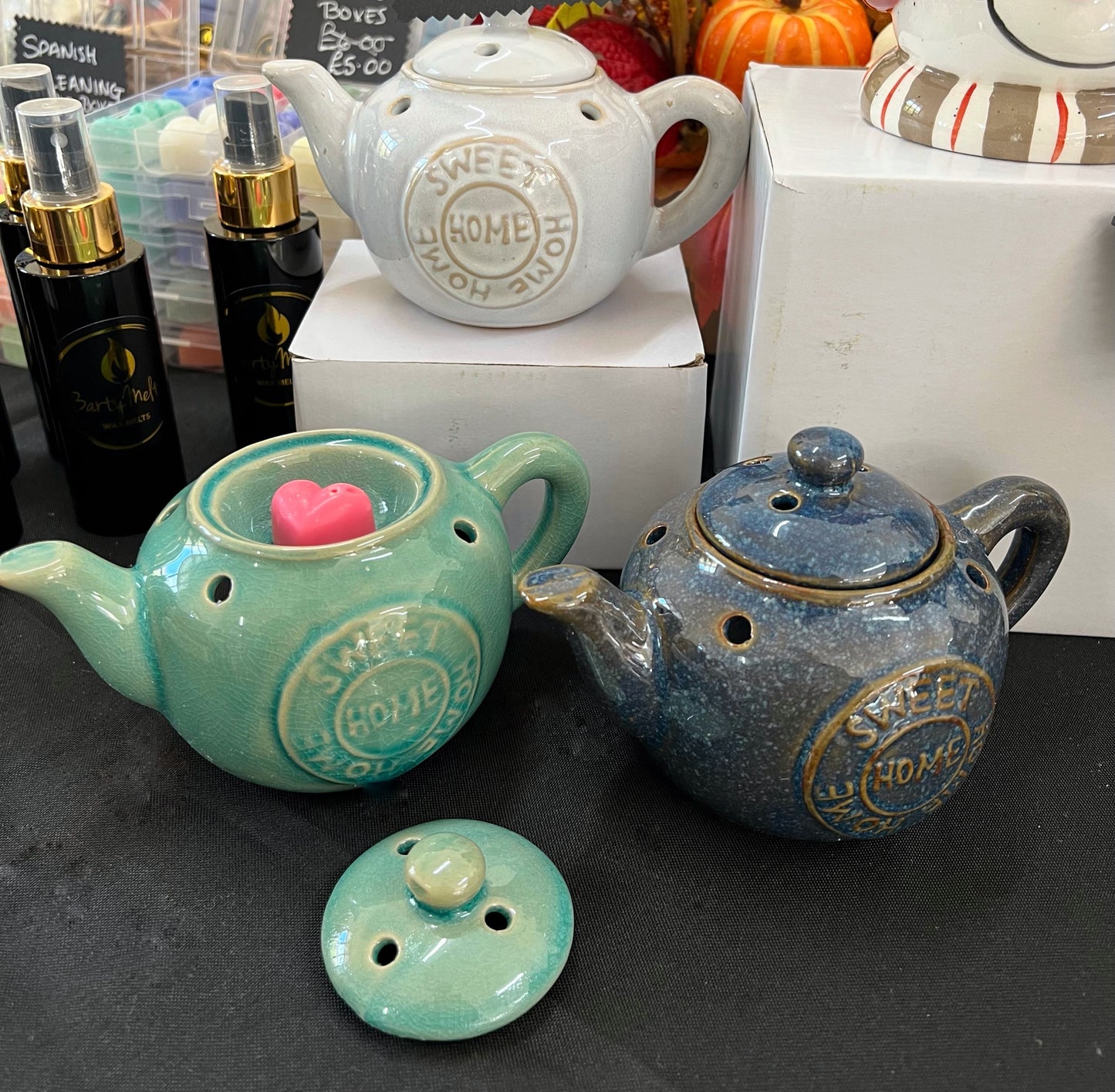 Teapot with Lid Ceramic Oil Burner / Wax Melter image 2