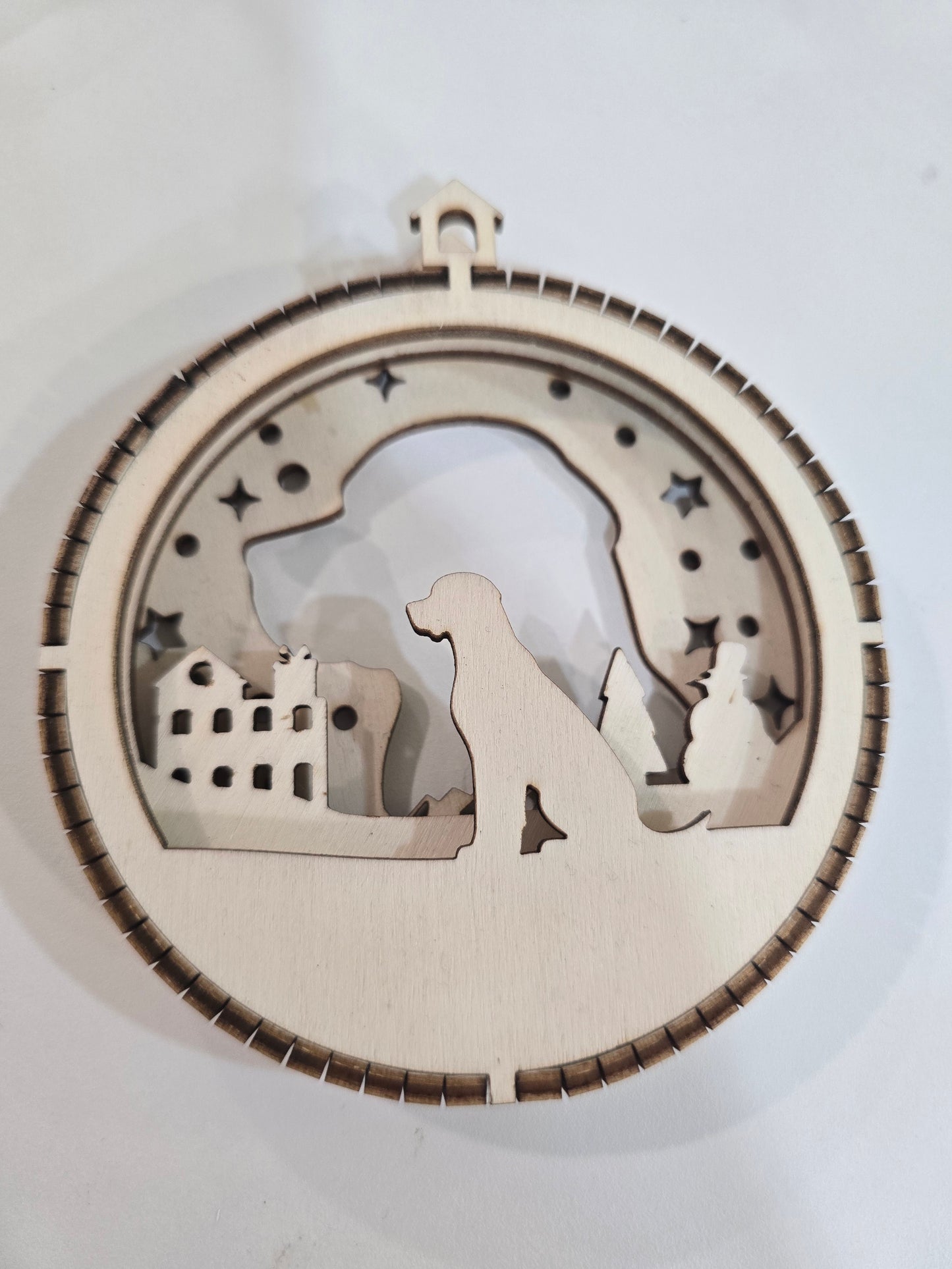 WOODEN DOG BAUBLES